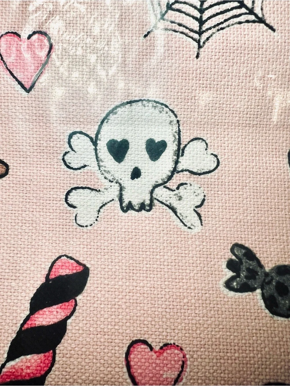 Pink Halloween Creepy Confections Reversible Table Runner Cookies Candy